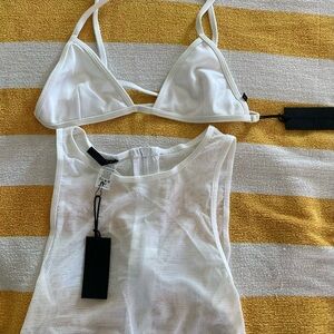 Kendall & Kylie White Mesh Swim Coverup